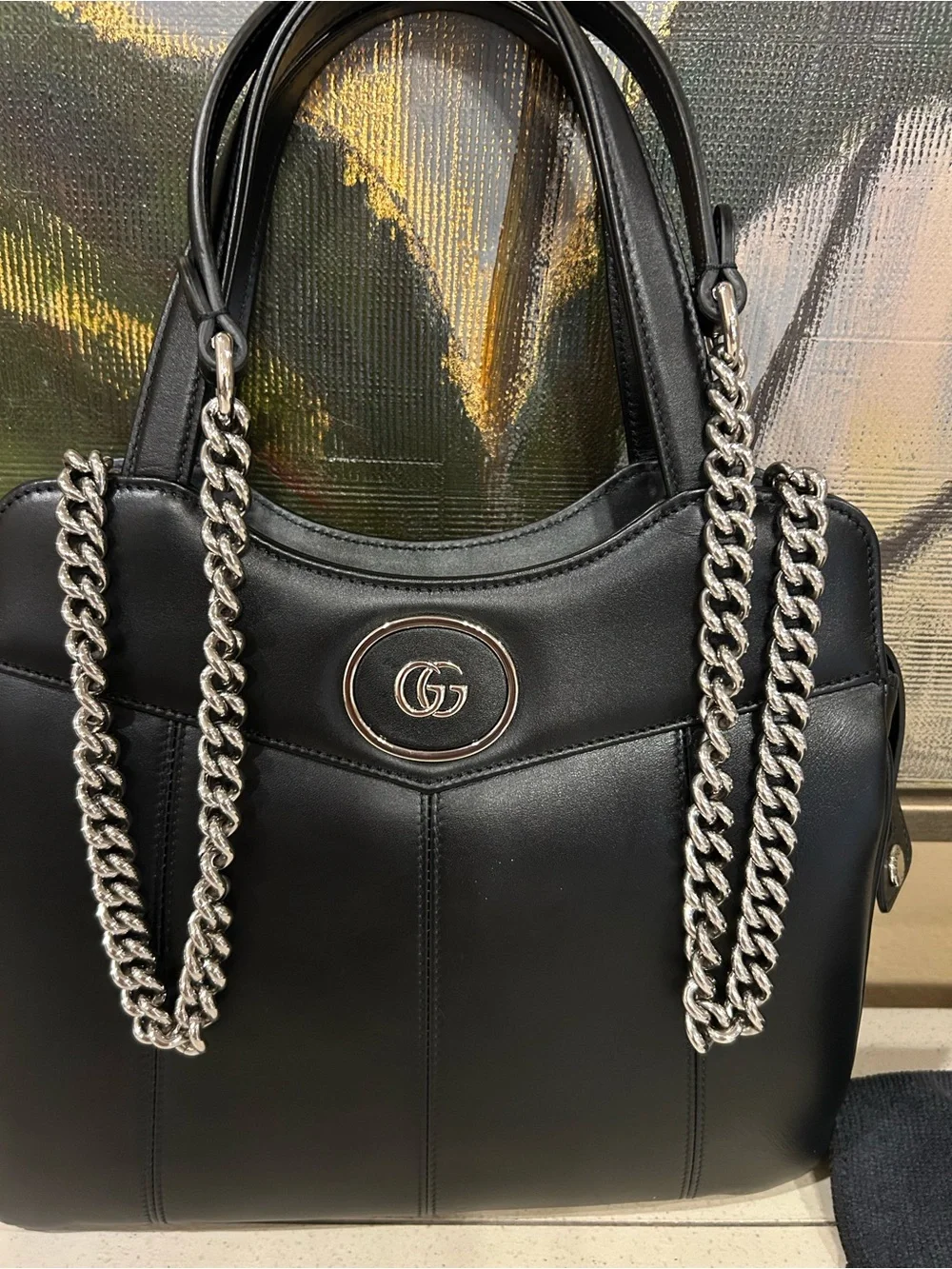 Gucci Petite GG Small Tote w/ Chain - Picture 10 of 15